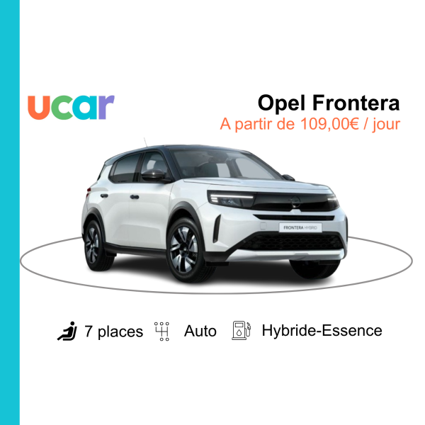 Location opel frontera véhicule familial hybride boite automatique 7 places à Auterive au sud de Toulouse