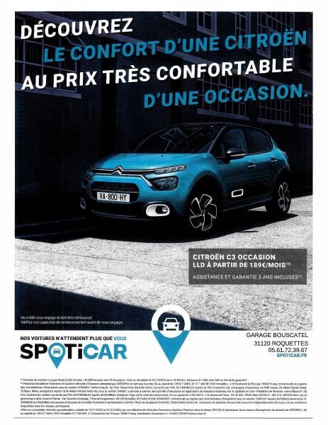 GARAGE BOUSCATEL A ROQUETTES PROPOSE A LA VENTE DES CITROËN C3 ET DES OFFRES DE FINANCEMENTS ADAPTEES.